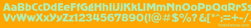 bold Font – Green Fonts on Orange Background