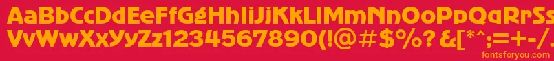 フォントbold – 赤い背景にオレンジの文字