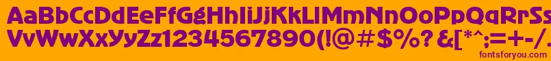 bold Font – Purple Fonts on Orange Background