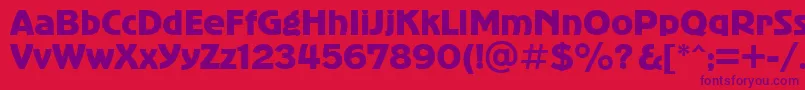 bold Font – Purple Fonts on Red Background