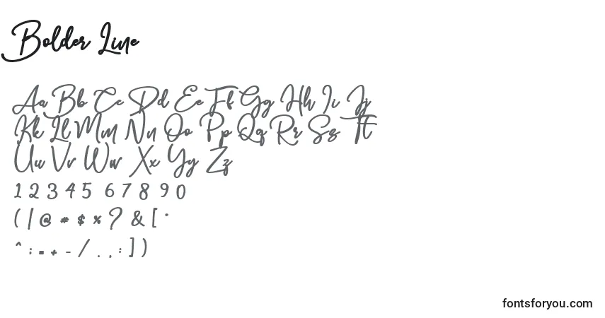 Czcionka Bolder Line – alfabet, cyfry, specjalne znaki