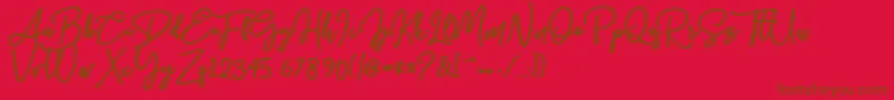 Bolder Line-Schriftart – Braune Schriften auf rotem Hintergrund