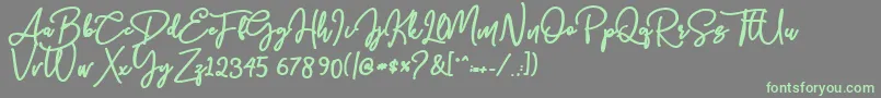 Bolder Line Font – Green Fonts on Gray Background