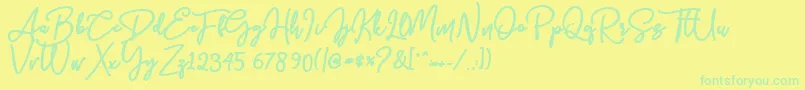 Fonte Bolder Line – fontes verdes em um fundo amarelo