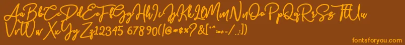 Bolder Line Font – Orange Fonts on Brown Background