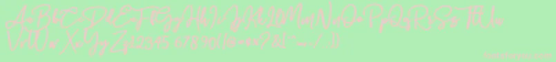 Bolder Line-Schriftart – Rosa Schriften auf grünem Hintergrund