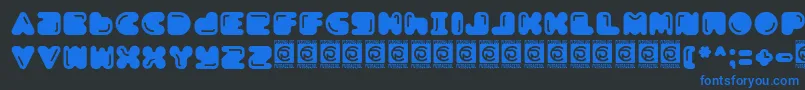 フォントBoldest Free – 黒い背景に青い文字