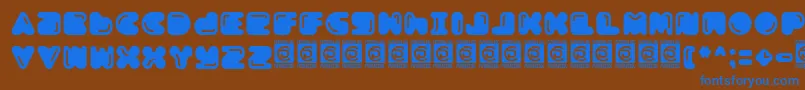 フォントBoldest Free – 茶色の背景に青い文字