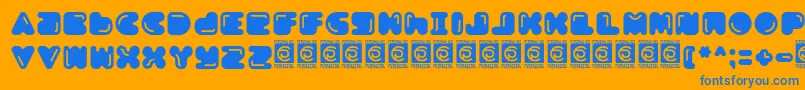 Boldest Free Font – Blue Fonts on Orange Background