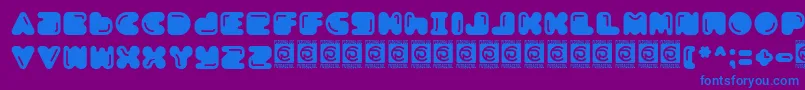 フォントBoldest Free – 紫色の背景に青い文字