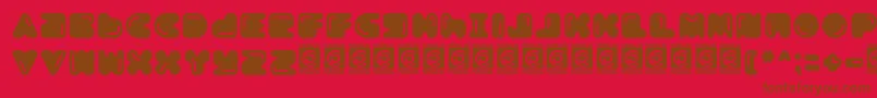 Boldest Free-Schriftart – Braune Schriften auf rotem Hintergrund