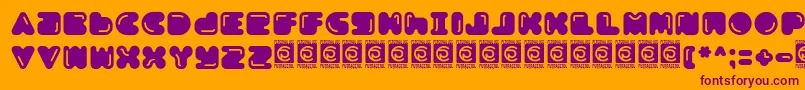 Boldest Free-Schriftart – Violette Schriften auf orangefarbenem Hintergrund