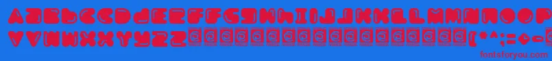 フォントBoldest Free – 赤い文字の青い背景