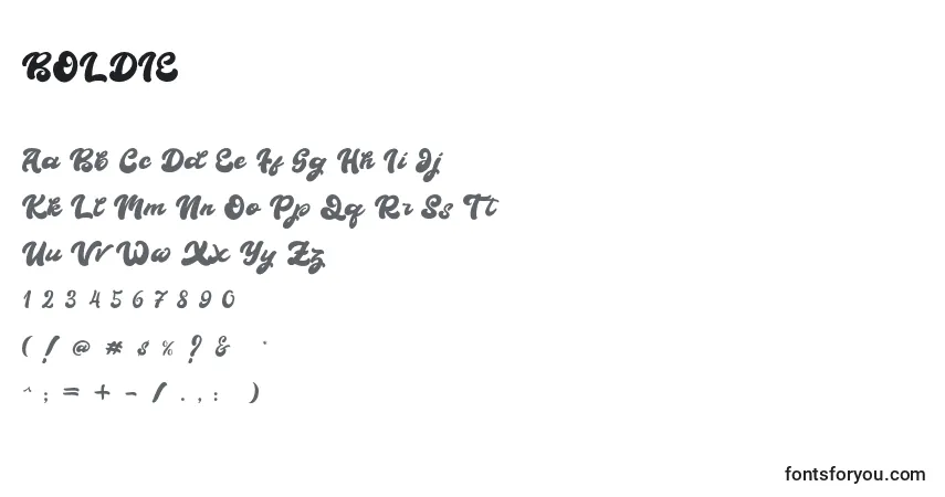 Шрифт BOLDIE (121788) – алфавит, цифры, специальные символы