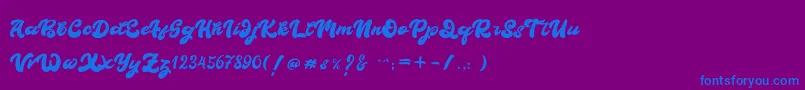 BOLDIE Font – Blue Fonts on Purple Background