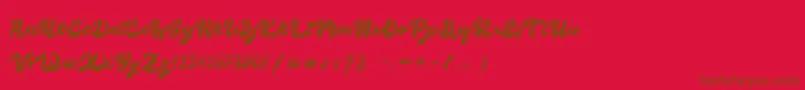 BOLDIE-Schriftart – Braune Schriften auf rotem Hintergrund