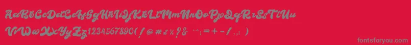 BOLDIE-Schriftart – Graue Schriften auf rotem Hintergrund