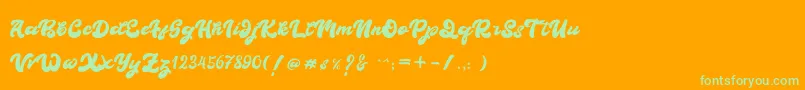 BOLDIE Font – Green Fonts on Orange Background