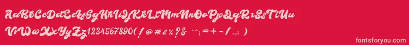 Fonte BOLDIE – fontes rosa em um fundo vermelho