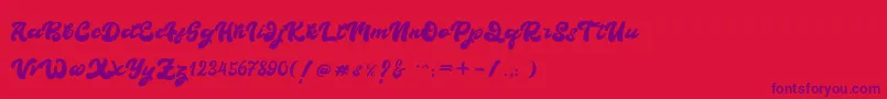 BOLDIE Font – Purple Fonts on Red Background