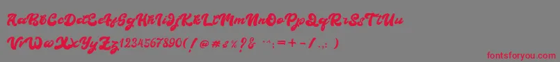 BOLDIE-Schriftart – Rote Schriften auf grauem Hintergrund