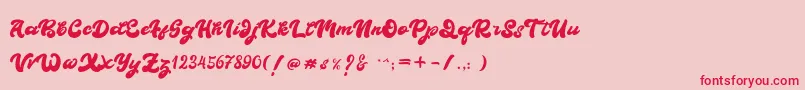 BOLDIE-Schriftart – Rote Schriften auf rosa Hintergrund