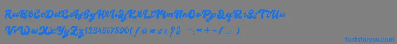 フォントBoldie – 灰色の背景に青い文字