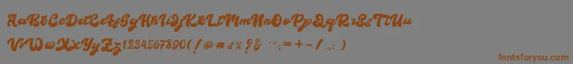 Boldie-Schriftart – Braune Schriften auf grauem Hintergrund