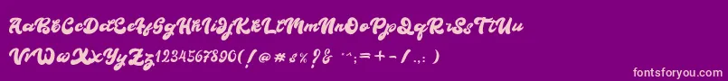 Boldie-Schriftart – Rosa Schriften auf violettem Hintergrund