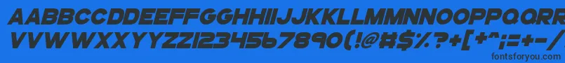 Gogoposterpunchitalic Font – Black Fonts on Blue Background