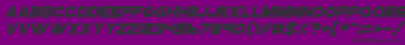 Gogoposterpunchitalic-fontti – mustat fontit violetilla taustalla