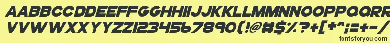 Fonte Gogoposterpunchitalic – fontes pretas em um fundo amarelo