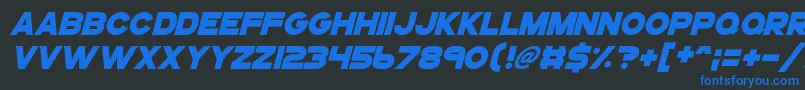 Gogoposterpunchitalic Font – Blue Fonts on Black Background