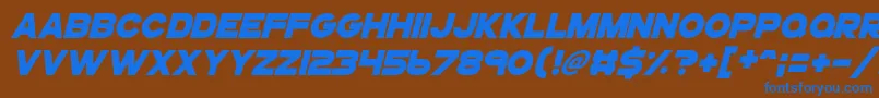 Gogoposterpunchitalic Font – Blue Fonts on Brown Background