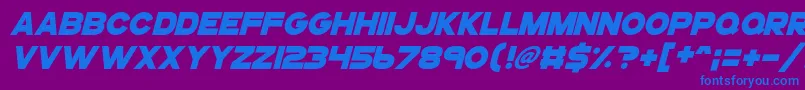 Gogoposterpunchitalic Font – Blue Fonts on Purple Background
