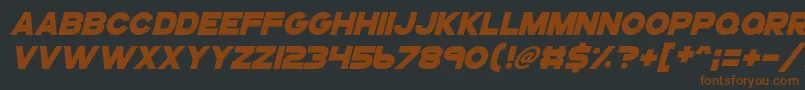 Gogoposterpunchitalic-fontti – ruskeat fontit mustalla taustalla