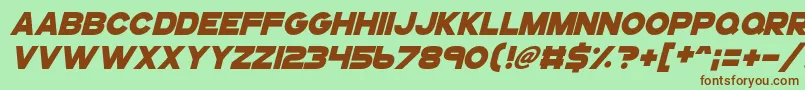 Gogoposterpunchitalic-Schriftart – Braune Schriften auf grünem Hintergrund