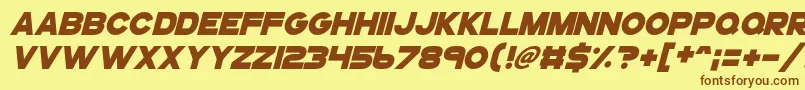 Gogoposterpunchitalic Font – Brown Fonts on Yellow Background