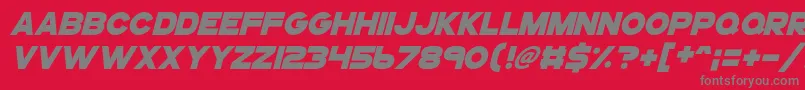 Fonte Gogoposterpunchitalic – fontes cinzas em um fundo vermelho