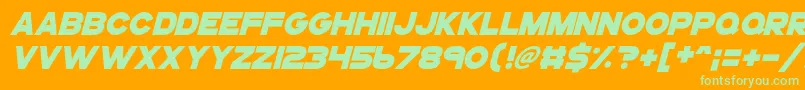 Gogoposterpunchitalic Font – Green Fonts on Orange Background