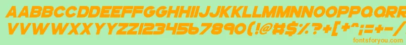 Czcionka Gogoposterpunchitalic – pomarańczowe czcionki na zielonym tle