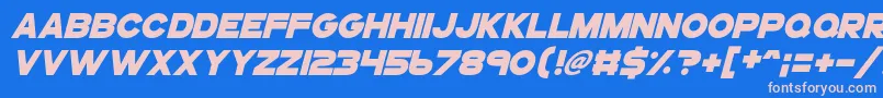 Gogoposterpunchitalic Font – Pink Fonts on Blue Background