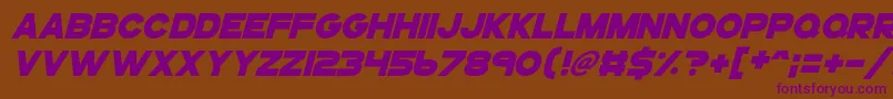 Gogoposterpunchitalic-fontti – violetit fontit ruskealla taustalla