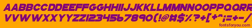 Gogoposterpunchitalic-Schriftart – Violette Schriften auf orangefarbenem Hintergrund