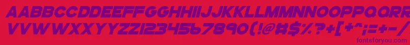 Gogoposterpunchitalic Font – Purple Fonts on Red Background