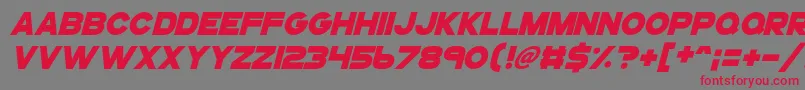 Шрифт Gogoposterpunchitalic – красные шрифты на сером фоне