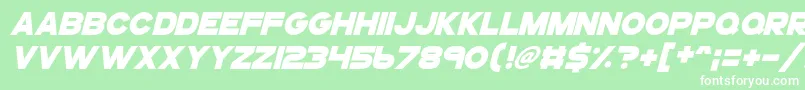 Fonte Gogoposterpunchitalic – fontes brancas em um fundo verde