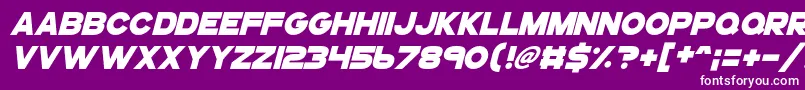 Fonte Gogoposterpunchitalic – fontes brancas em um fundo violeta