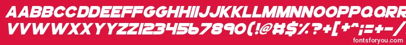 Czcionka Gogoposterpunchitalic – białe czcionki na czerwonym tle