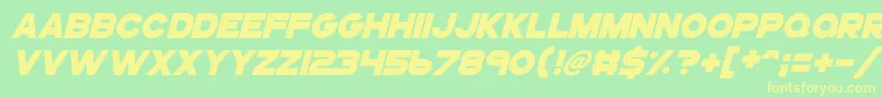 Шрифт Gogoposterpunchitalic – жёлтые шрифты на зелёном фоне